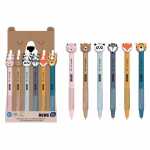 InterDRUK Radierbarer Stift mit Topper 6fach sortiert