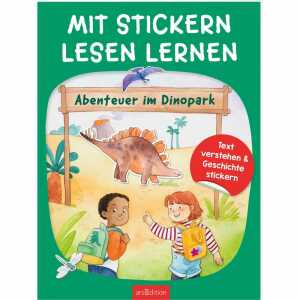 arsEdition Kinderbuch Mit Stickern Lesen lernen Abenteuer im Dino-Park