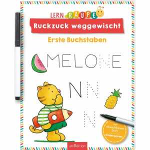 Schreiblernheft Lernraupe Ruckzuck weggewischt! Erste Buchstaben