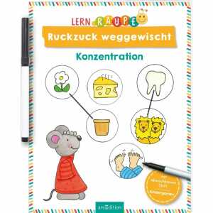 arsEdition Lernheft Lernraupe Ruckzuck weggewischt! Konzentration