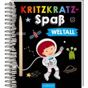 arsEdition Kratzbuch Kritzkratz-Spaß Weltall