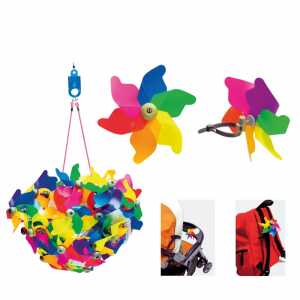 Windmühle Regenbogen ohne Stab Ø11cm mit Kunststoffband