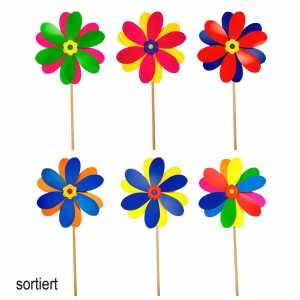 Windmühle Blume 105cm 6fach sortiert