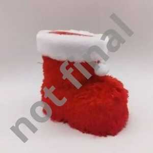 Idena Nikolausstiefel Filzbezug rot/weiß 14x8x13,5cm