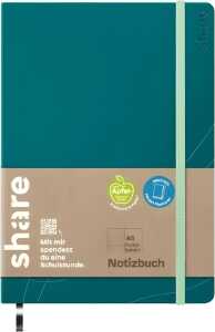 Notizbuch A5 96 Blatt punktkariert 80 g/qm petrol 4057305074089