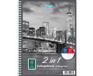 STY Collegeblock Duo Spiralblock A5 kar+lin 80 Blatt perf.