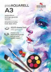 KOH Aquarell- Malblock "pop Aquarell" A3 10 Bl weiß 250 g/m²
