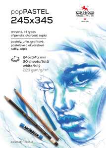 KOH Pastell-Malblock popPastel 24,5x34,5cm 20Bl weiß 220g/m²