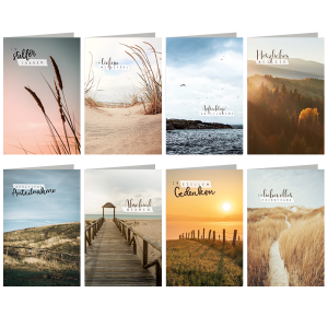 SKOR Trauerkarten Fotomotiv , sortiert 11,5 x 17,5 cm 1St