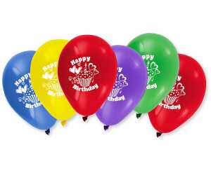 STY Luftballons " Happy Birthday " 6er Pack Umfang ca. 65 cm
