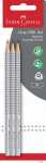 Faber Castell Bleistift Grip 2001 B silber 3er