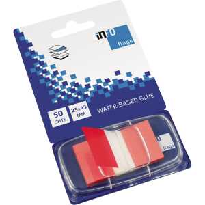 Info Haftstreifen Flags 7728-74 25x43mm 50Streifen rot