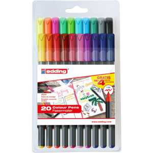 Edding Fasermaler fein 1200 1 mm 20er-Set Etui