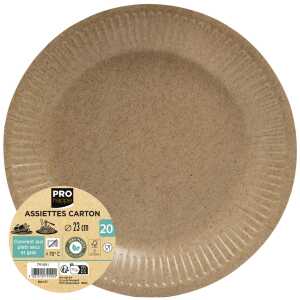20 Teller Rund Ø 23 cm Kraft