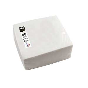 40 Servietten Watte 38X38 Weiss