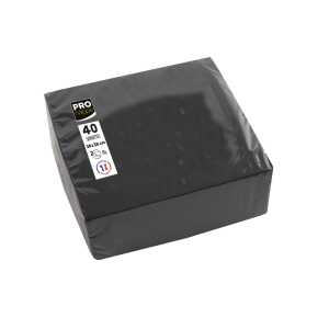 40 Servietten Watte 38X38 Schwarz