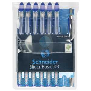Schneider Kugelschreiber Slider Basic XB Rave 6er Etui + Slider Rave XB blau