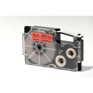 Casio Schriftband XR-9 RD 9mm, Schwarz auf Rot