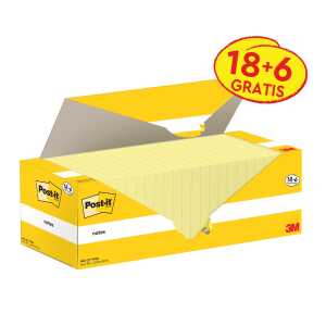 Post-it Haftnotiz Notes 655-CY-VP24 127x76mm sort 24x100Bl