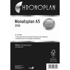 Chronoplan Monatsplan 50286 148,5x210mm 1M/1S