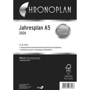 Chronoplan Jahresplan 50276 148,5x210mm 1W/2S