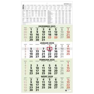 2026 Zettler 4-Monatskalender schwarz/gru¨n/rot Recycling