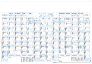 2026 Zettler Plakatkalender 14M/1S 5 Stk. gerollt grau/blau