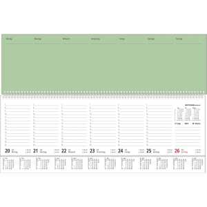 2026 Zettler Tischquerkalender „PERFO XL“ 1W/2S verl. Rückw. schwarz/grün