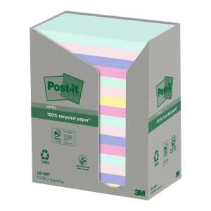 Post-it Haftnotiz Recycling 655-1RPT 127x76mm sort 16x100Bl