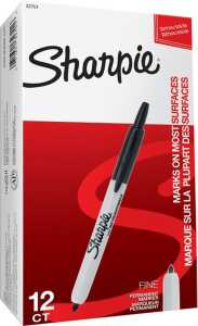 Permanentmarker Sharpie RT Rundspitze schwarz in 12er Box