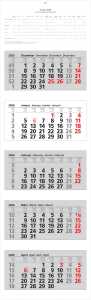 2026 ADINA Fünfmonatskalender 110x33cm mit Tagesanzeiger in Blockform
