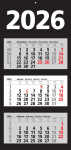 2026 ADINA Dreimonatskalender schwarz 70x33cm...