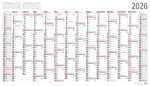 2026 ADINA Plakatkalender 139x79cm 14 Monate gerollt
