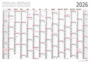 2026 ADINA Plakatkalender 100x70cm 13 Monate gerollt