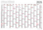 2026 ADINA Plakatkalender 100x70cm 13 Monate gerollt