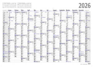 2026 ADINA Plakatkalender Wandkalender A2 60x42cm Lieferung: gefaltet