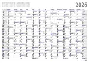 2026 ADINA Plakatkalender Wandkalender A1 84x60cm Lieferung: gefaltet