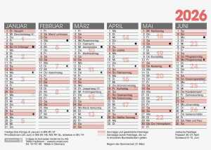 2026 Brunnen Tafelkalender A6 quer