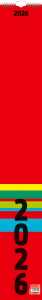 2026 Brunnen Streifenkalender 130×910 mm rot