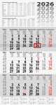 2026 Brunnen 3-Monatskalender grau 300×560 mm...