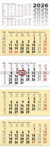 2026 Brunnen 4-Monatskalender chamois 320×940 mm