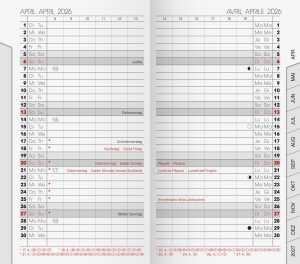 2026 Brunnen Monats-Ersatzkalendarium 751 87×153 mm weiß