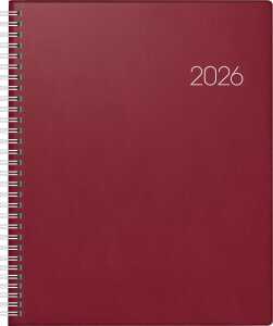 2026 Brunnen Buchkalender Manager Wt 7 210×260 mm weinrot