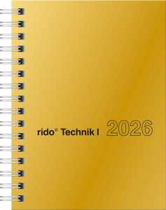 2026 Rido Taschenkalender perfect/Technik I A6 gold