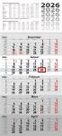 2026 Rido 5-Monatskalender grau 300×630 mm