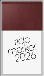 2026 Rido Vormerkbuch Merker 108×201 mm dunkelrot