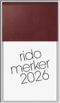 2026 Rido Vormerkbuch Merker 108×201 mm dunkelrot