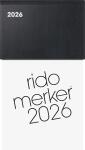 2026 Rido Vormerkbuch Merker 108×201 mm sw...