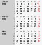 2026 Rido 3-Monats-Tischkalender 90×120 mm sw