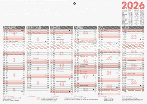 2026 Glocken Tafelkalender A4 quer